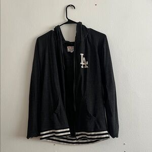 Red Jacket Black Hoodie with LA Logo